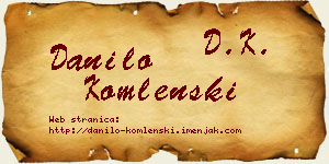 Danilo Komlenski vizit kartica